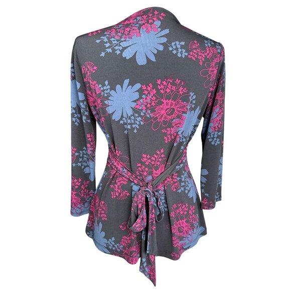 Y2K Top Apostrophe Petite Small Baby Doll Floral Brown Boho 2000's Retro Grunge - Picture 4 of 6